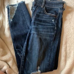 American eagle next level stretch dark wash ripped jeans